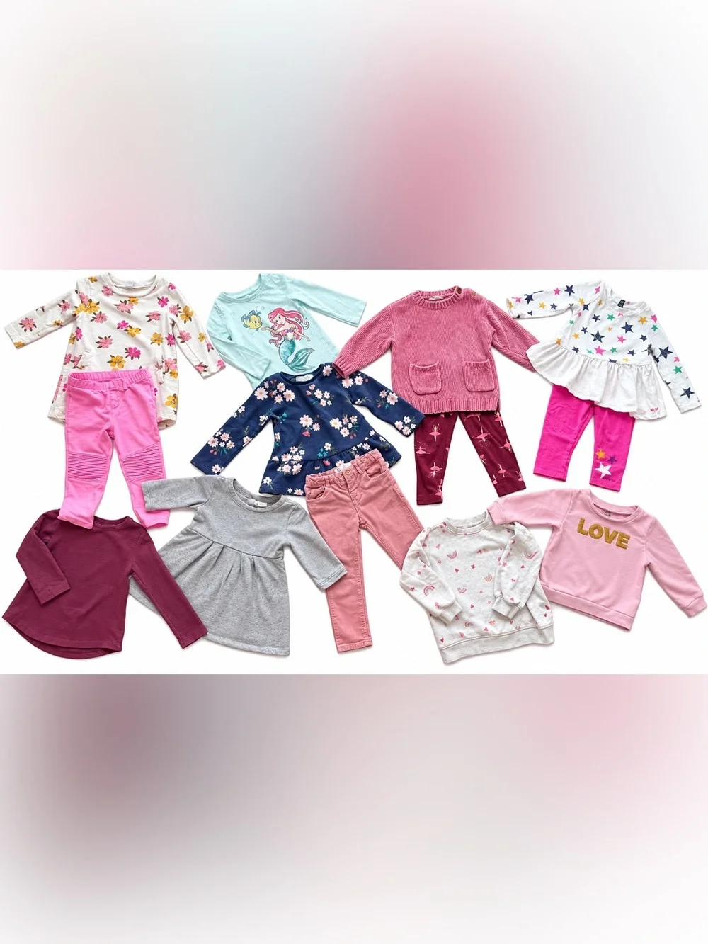 2T Toddler Girls Lot - 4 Outfits and Mixed Long Sleeve Tops